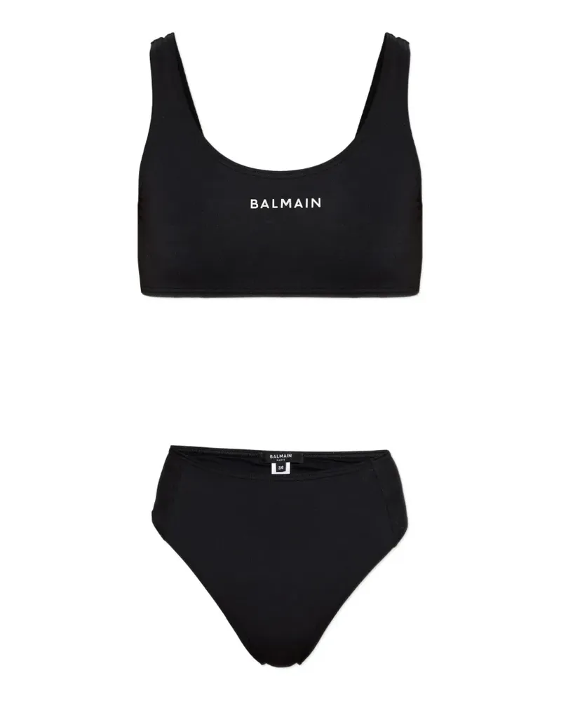 Balmain logo-print bikini - Schwarz Schwarz