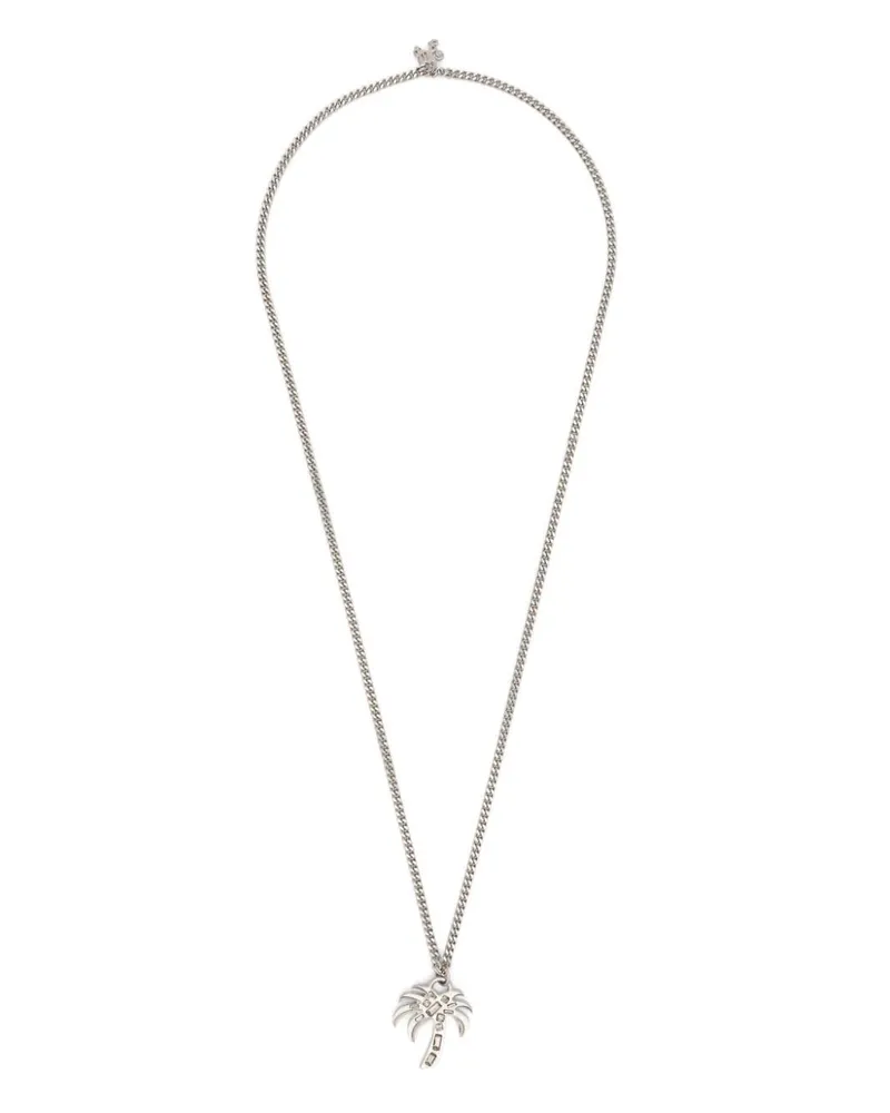 Palm Angels Palm Strass Halskette - Silber Silber