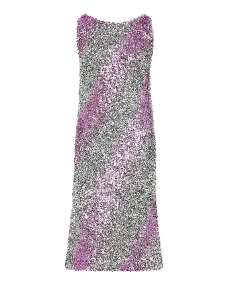 Maison Margiela Gestreiftes Foil Kleid - Grau Grau