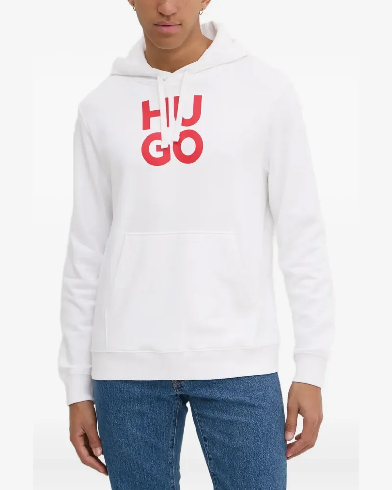 HUGO BOSS Hoodie mit Logo-Print - Weiß Weiß