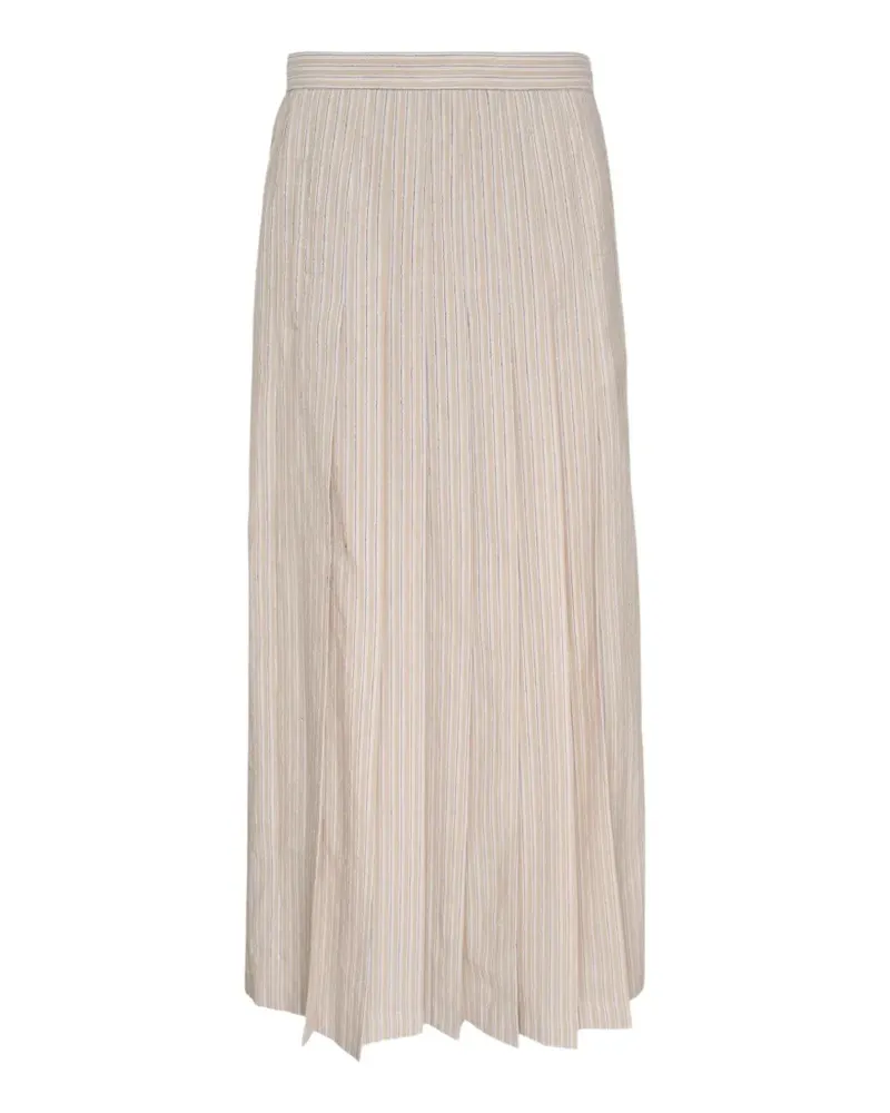 N° 21 midi striped pleated skirt - Nude Nude