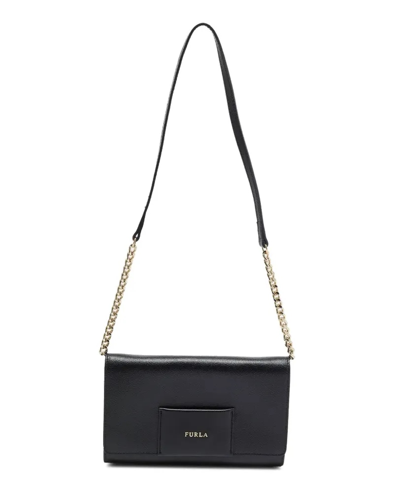 Furla Schultertasche mit Logo-Print - Schwarz Schwarz