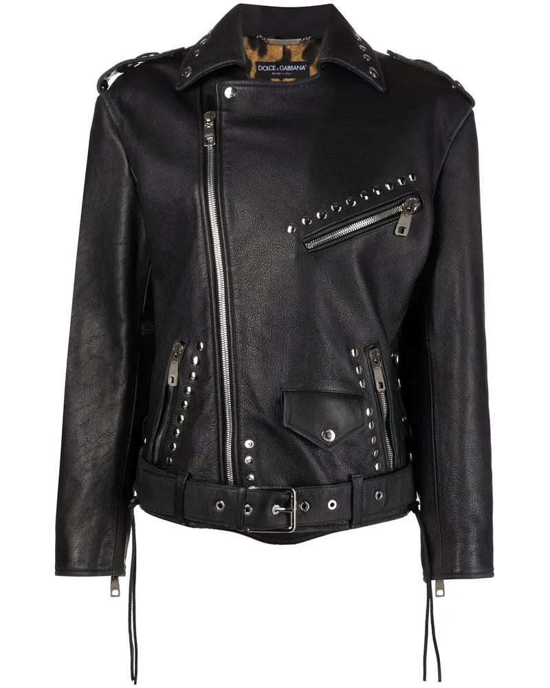 Dolce & Gabbana Bikerjacke mit Nieten - Schwarz Schwarz