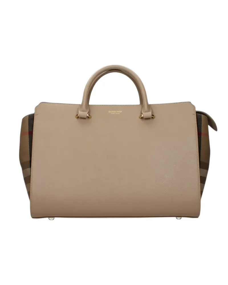 Burberry Tote Bag mit kariertem Einsatz - Nude Nude