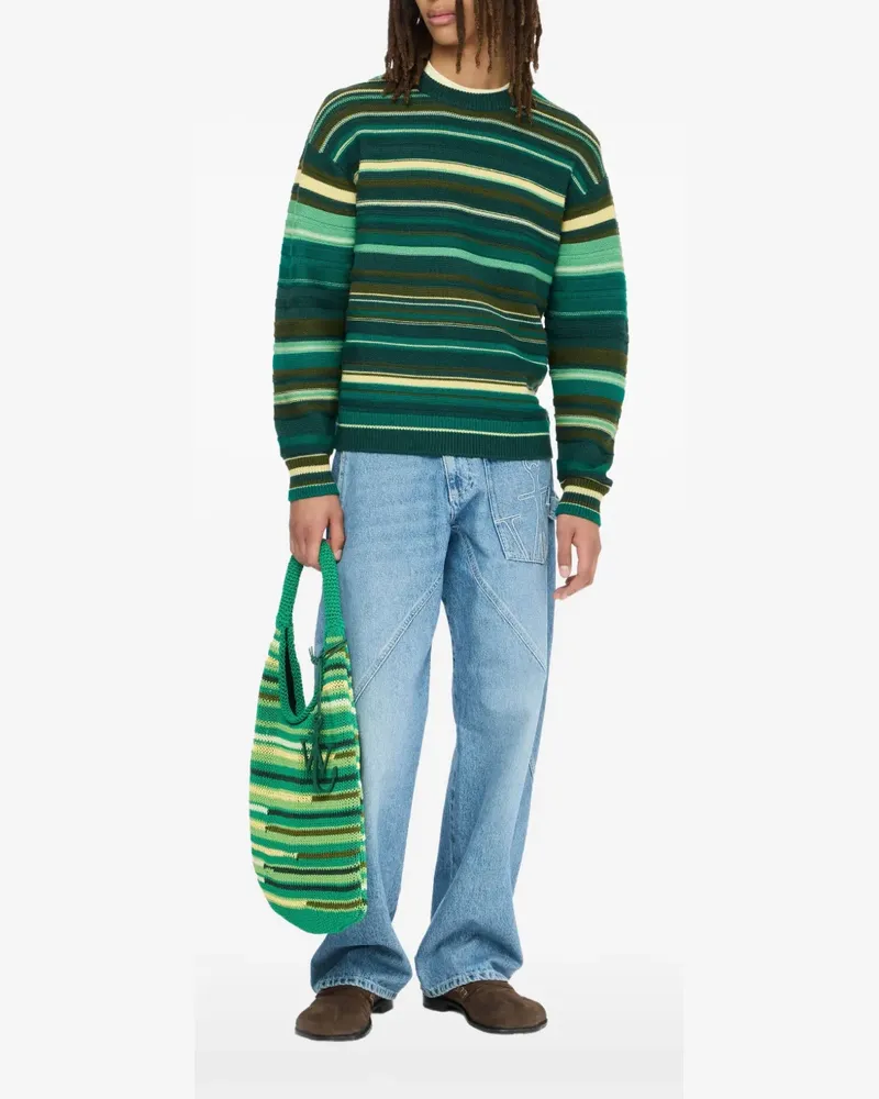 J.W.Anderson Gestreifter Merinopullover - Grün Grün