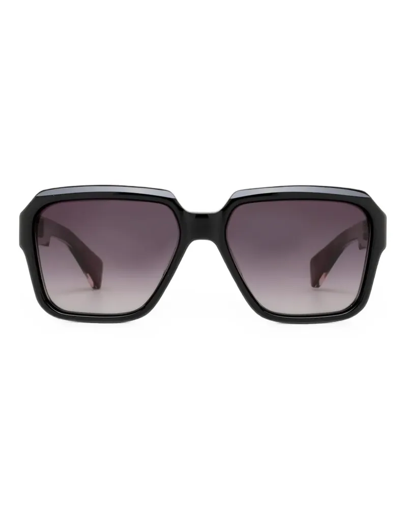 Jacques Marie Mage Eckige Alfred Sonnenbrille - Schwarz Schwarz