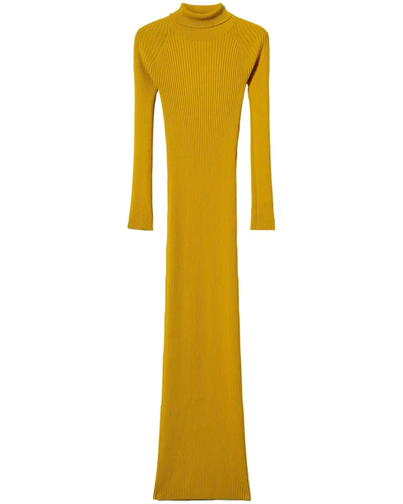 Twin-Set Schmales Kleid mit Cut-Out - Gelb Gelb