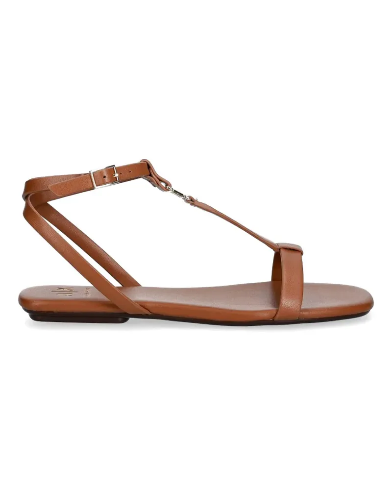 Armani Exchange logo-plaque T-bar sandals - Braun Braun