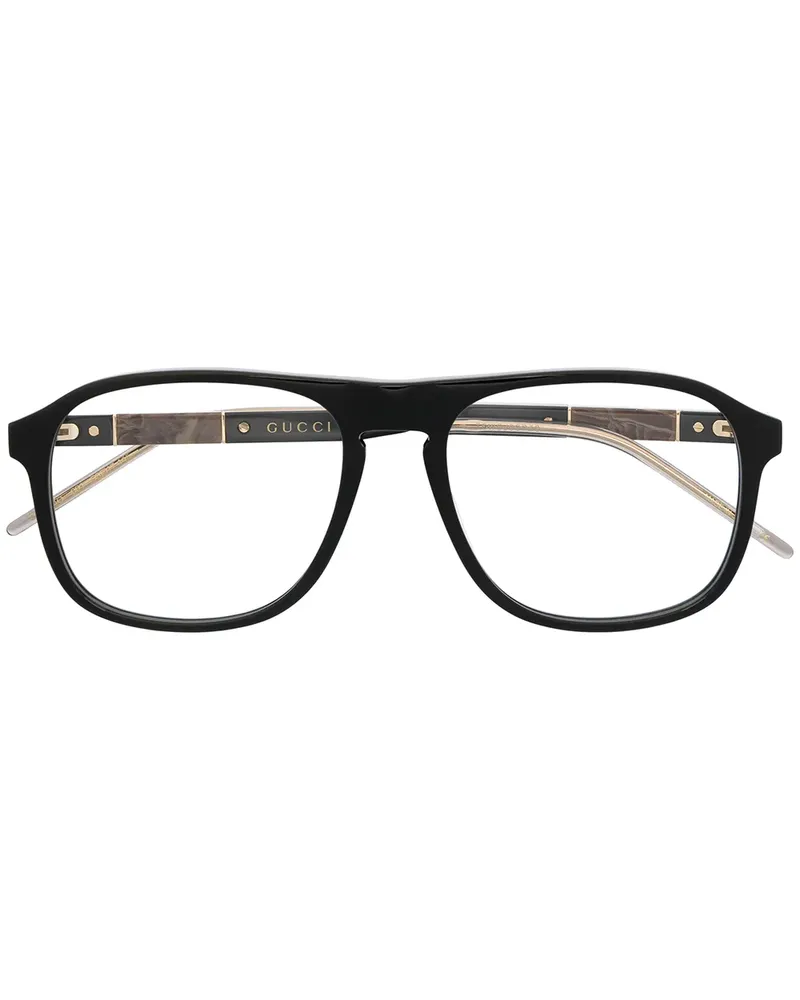 Gucci Brille mit eckigem Gestell - Schwarz Schwarz