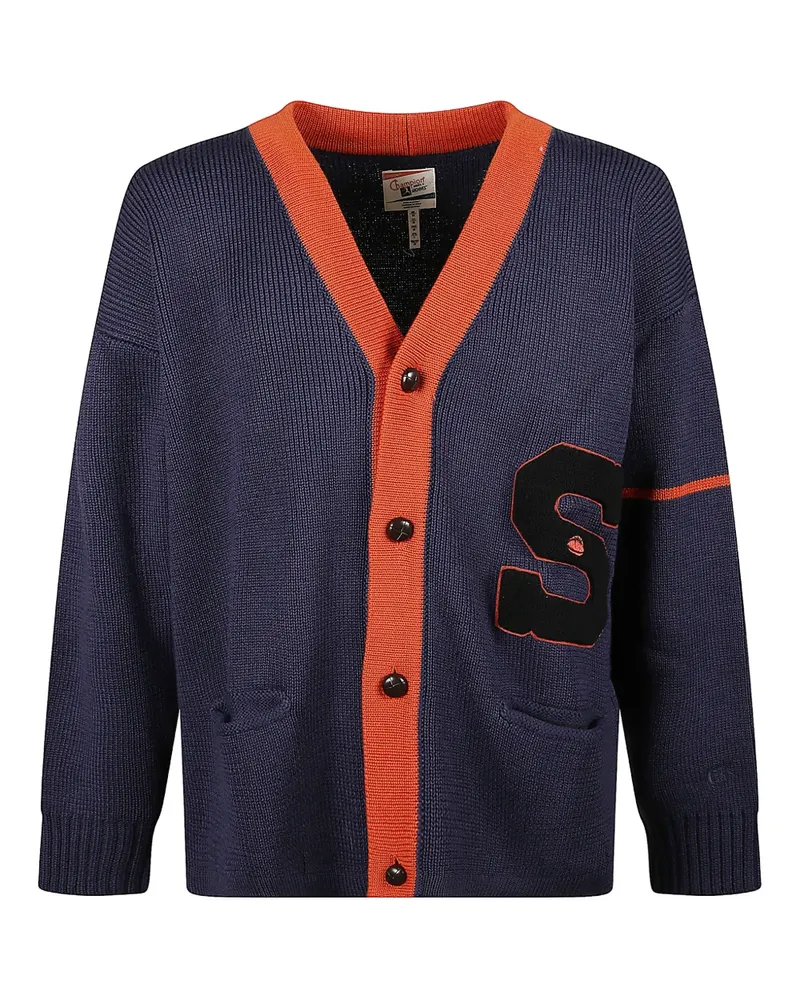 Champion buttoned letter-detail cardigan - Blau Blau