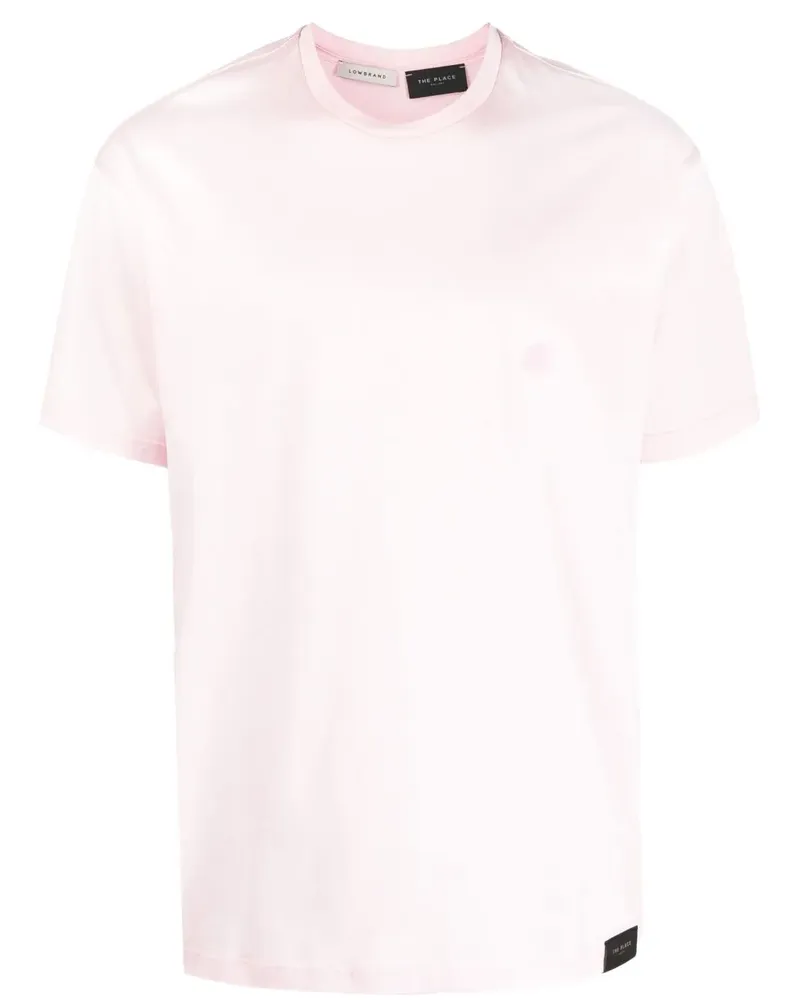 Low Brand T-Shirt mit Logo-Stickerei - Rosa Rosa