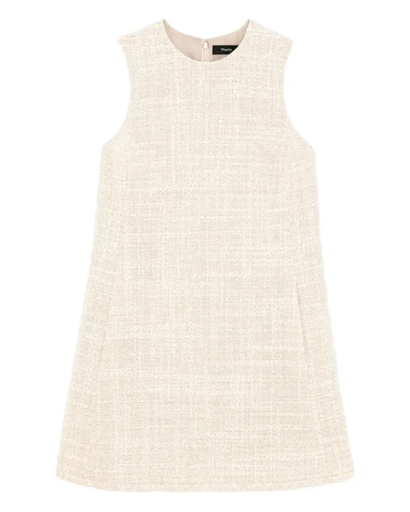 Theory sleeveless tweed mini dress - Nude Nude