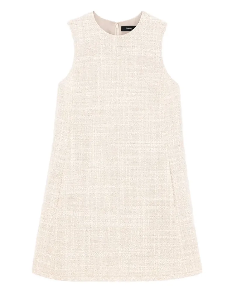 Theory sleeveless tweed mini dress - Nude Nude