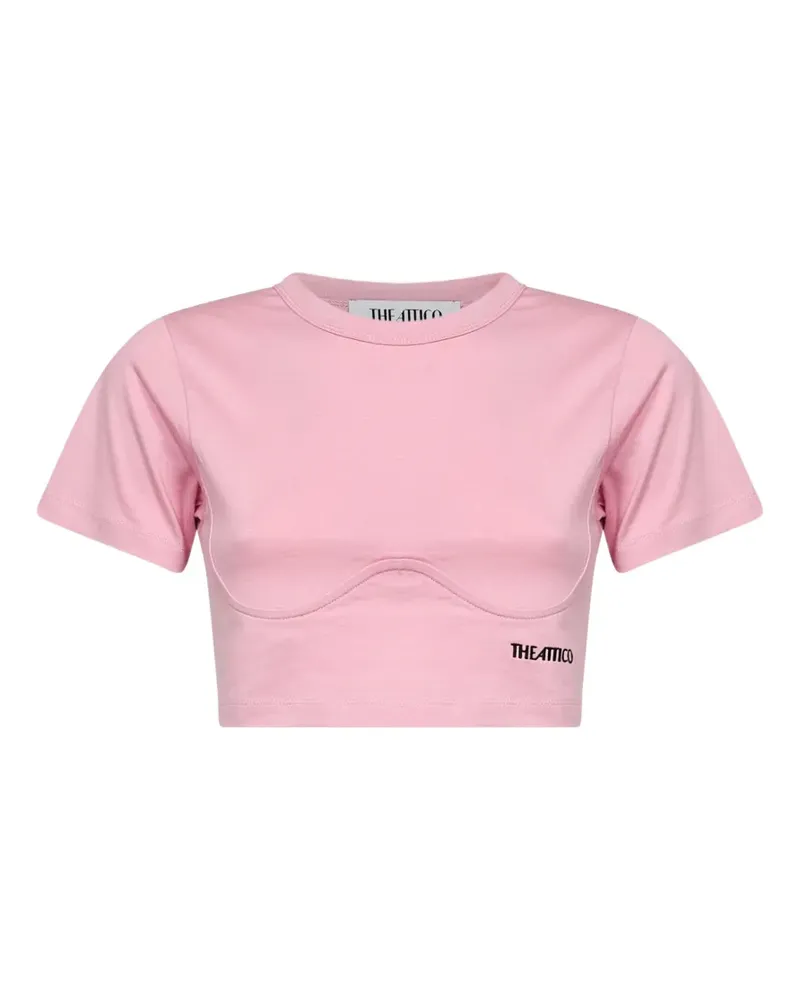 ATTICO T-Shirt mit Logo-Stickerei - Rosa Rosa