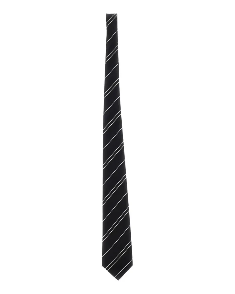 Junya Watanabe Seidenkrawatte mit diagonalen Streifen - Schwarz Schwarz