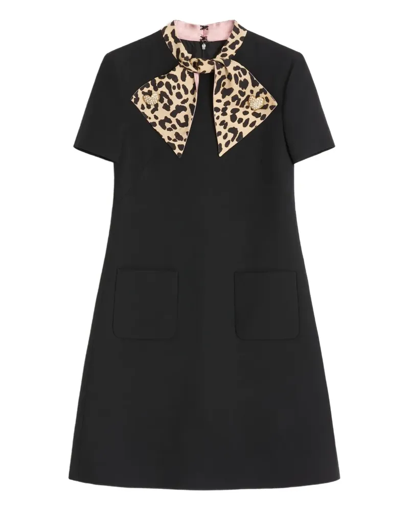 Valentino Garavani Minikleid mit Leoparden-Schleife - Schwarz Schwarz