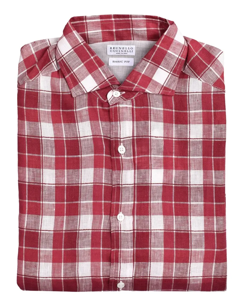 Brunello Cucinelli Kariertes Hemd - Rot Rot