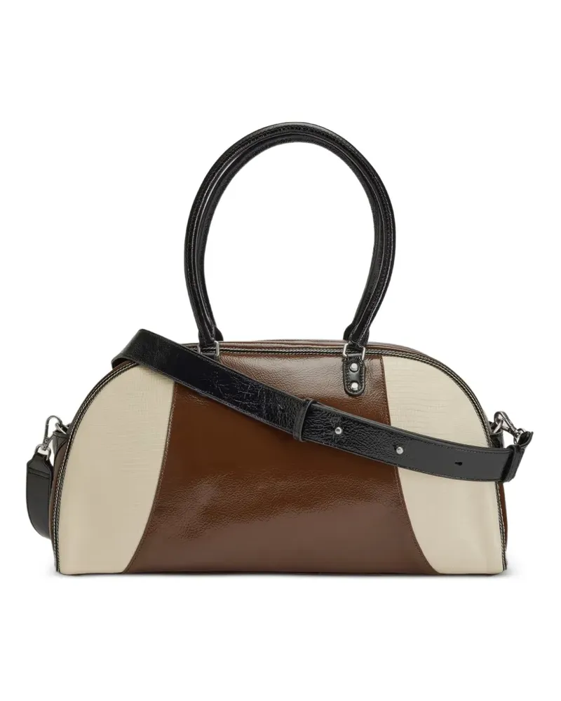 Y-3 x Wales Bonner leather shoulder bag - Braun Braun