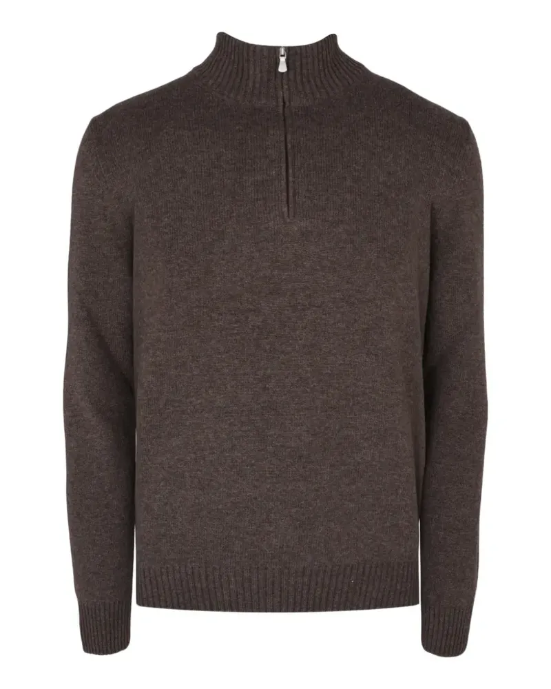Gran Sasso Pullover mit kurzem Reißverschluss - Braun Braun