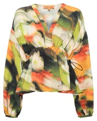 Stine Goya Toni Seidenbluse mit abstraktem Print Grün