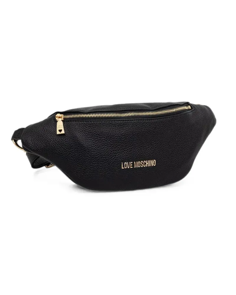 Moschino logo-plaque pebbled belt bag - Schwarz Schwarz