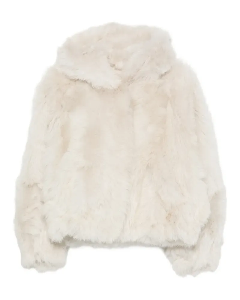 BLANCHA hooded shearling jacket - Nude Nude