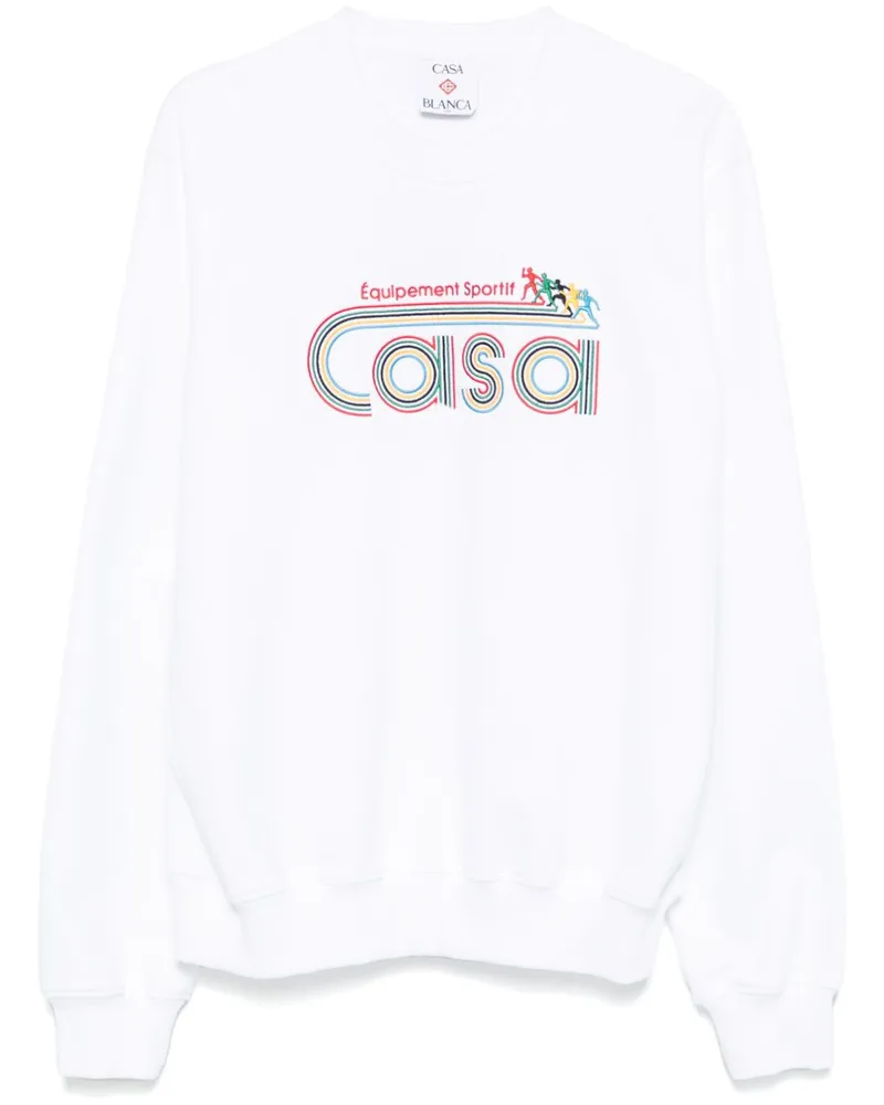 Casablanca Paris Equipement Sportif Sweatshirt mit Stickerei - Weiß Weiß