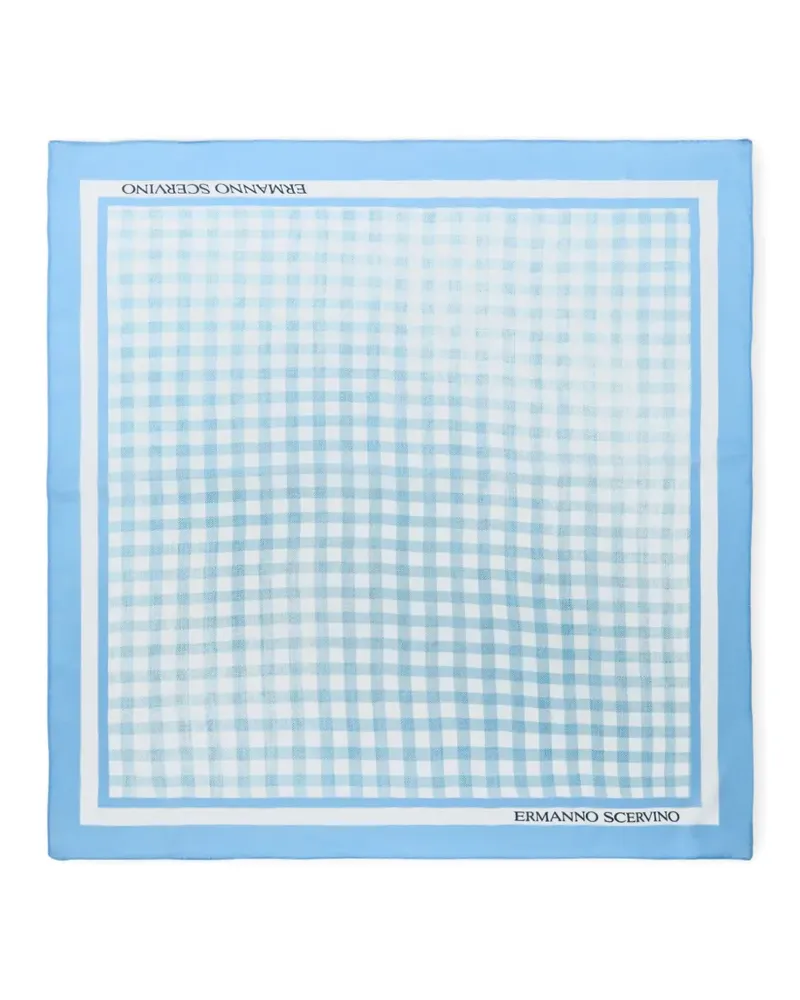 Ermanno Scervino Schal aus Seide mit Vichy-Karo - Blau Blau