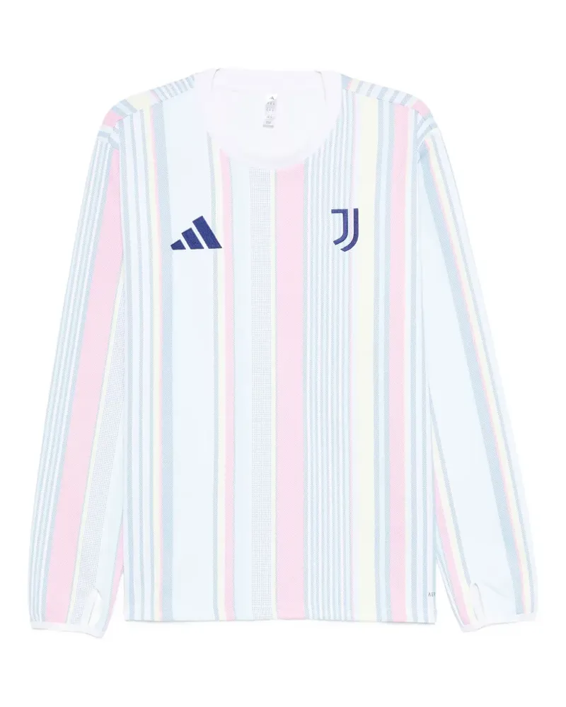 adidas x Juventus gestreiftes Langarmshirt - Weiß Weiß