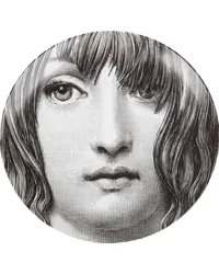 Fornasetti Teller mit Gesichts-Print Weiß