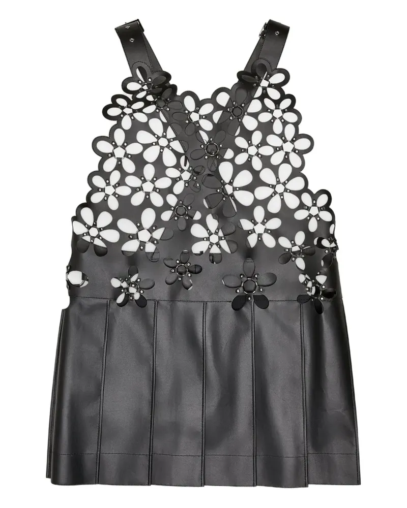 Noir Kei Ninomiya floral pleated mini dress - Schwarz Schwarz