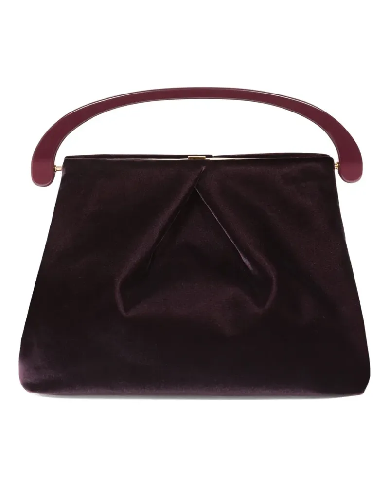 Dries van Noten Samthenkeltasche mit Falten - Violett Violett