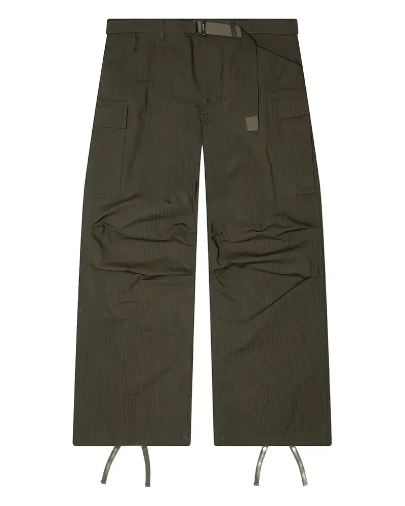 Sacai Ripstop-Hose mit Gürtel - Grün Grün