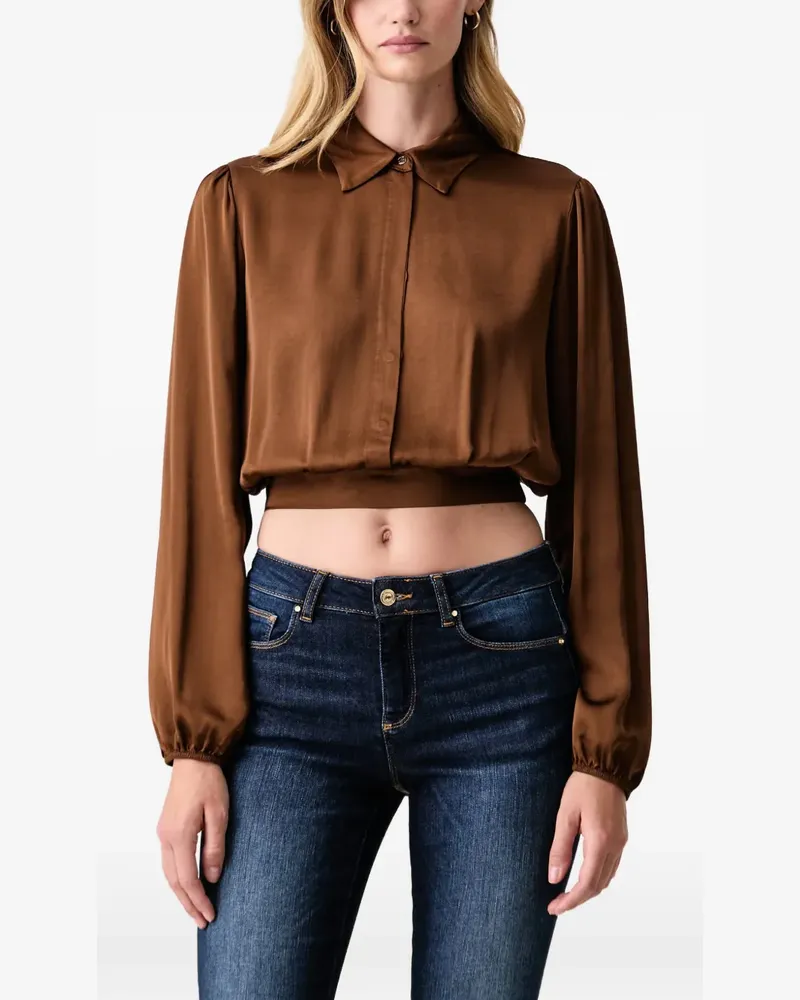 Fracomina cropped long-sleeve shirt - Braun Braun