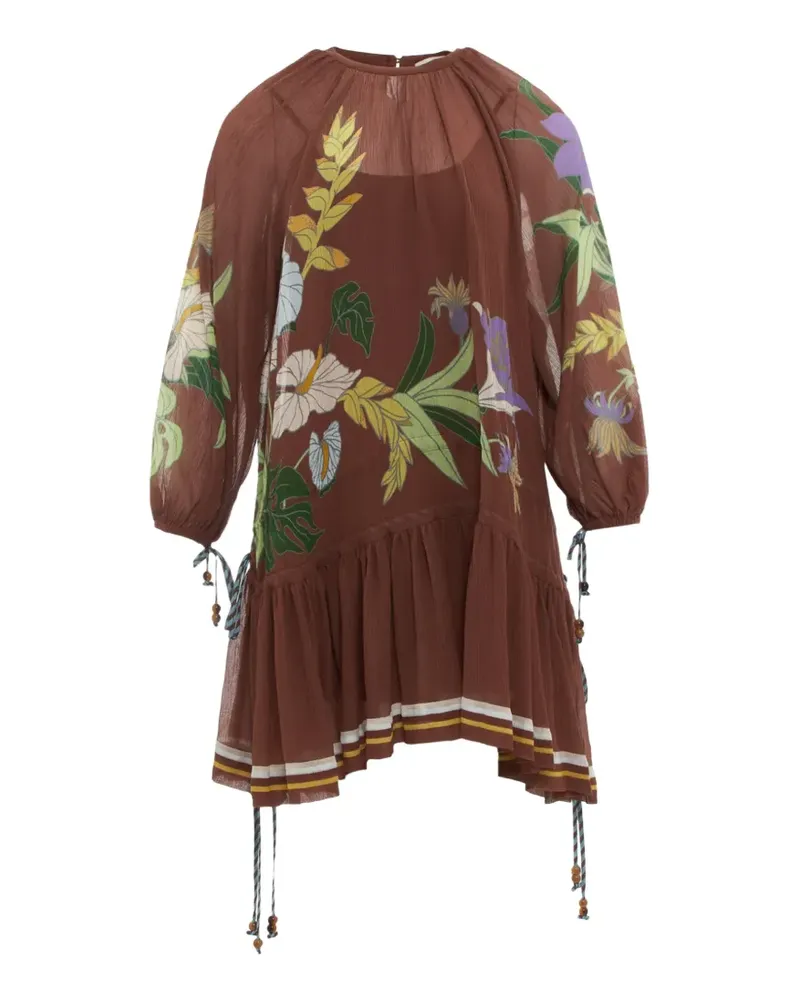 ALEMAIS floral-print ruffled mini dress - Braun Braun