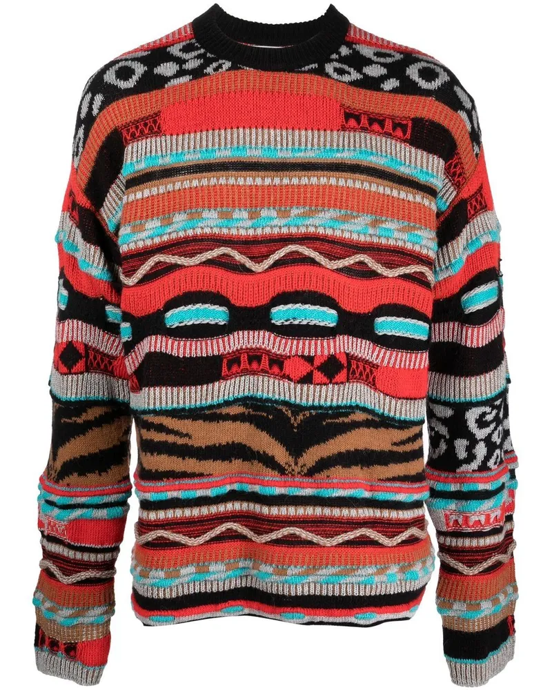 Laneus Pullover mit Jacquardmuster - Rot Rot