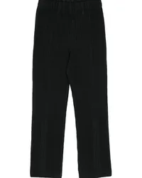 Issey Miyake Straight-Leg-Hose mit Falten Schwarz