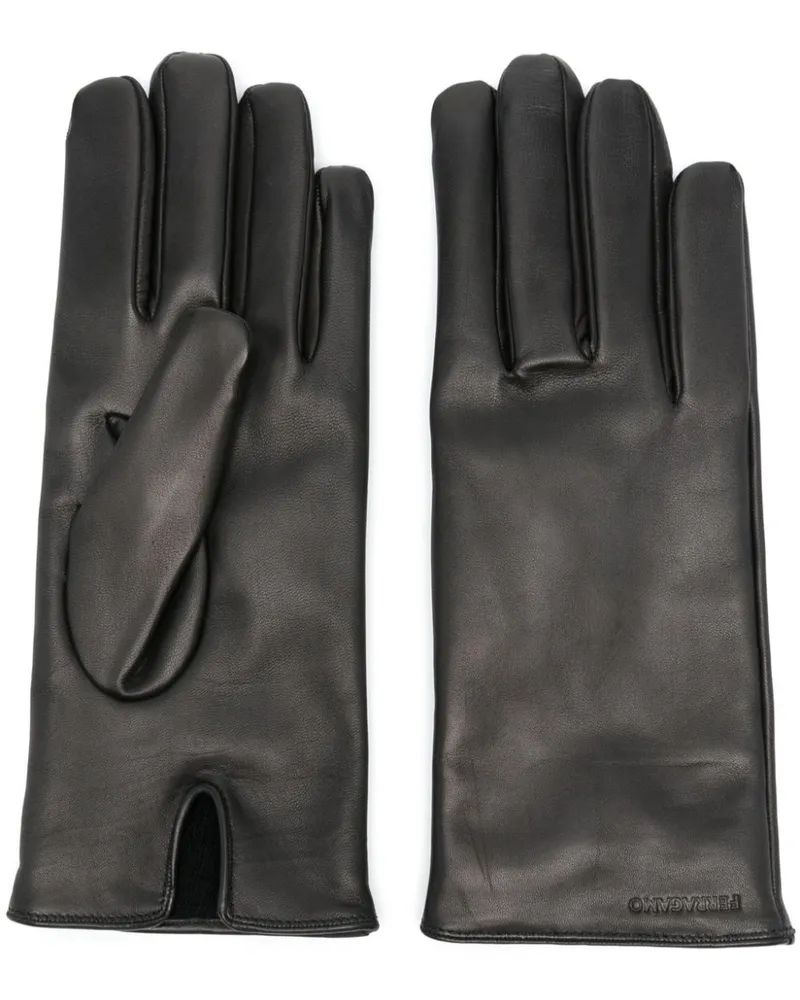 Ferragamo Handschuhe aus Leder - Schwarz Schwarz
