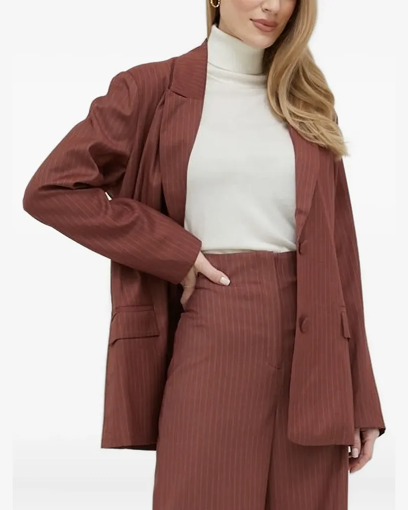 Bardot Nadelstreifen-Blazer mit Knopfverschluss - Braun Braun