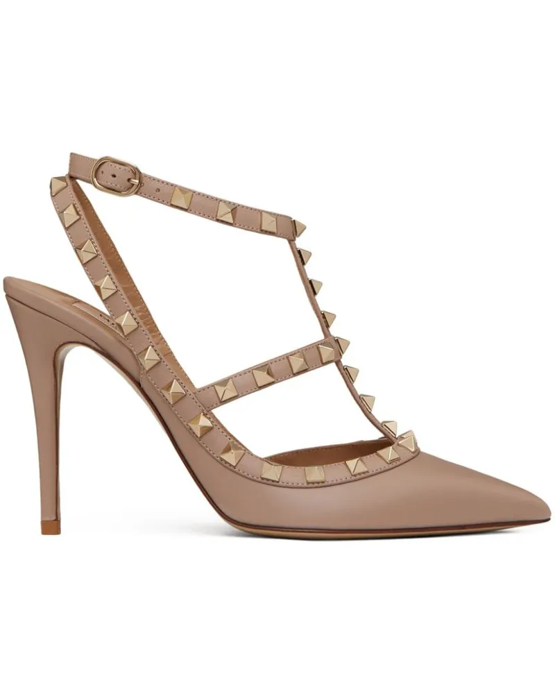 Valentino Garavani Rockstud Caged Pumps 100mm - Nude Nude