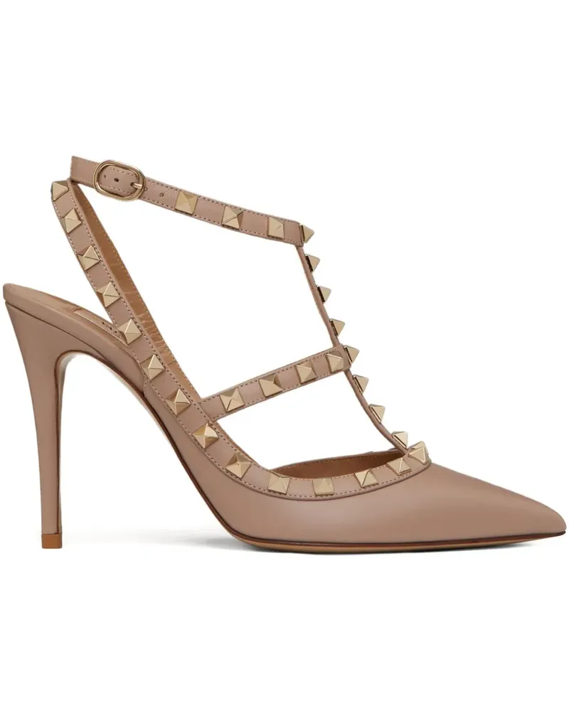 Valentino Garavani Rockstud Caged Pumps 100mm - Nude Nude