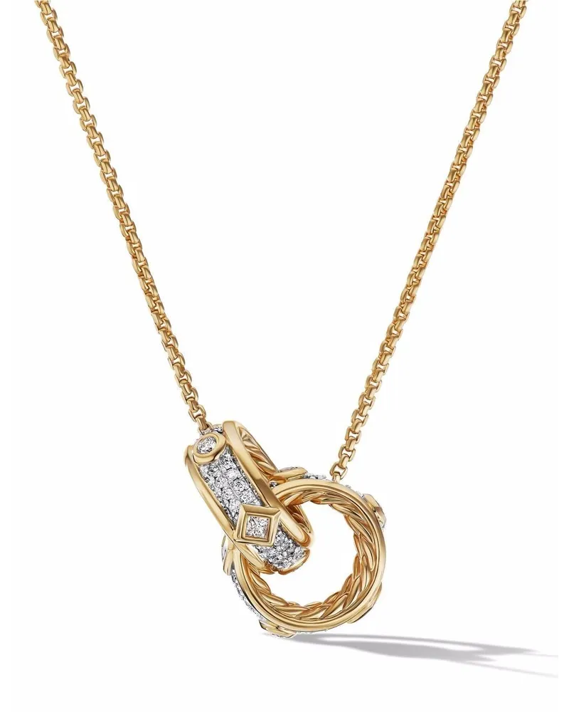 David Yurman 18kt Modern Renaissance Gelbgoldhalskette mit Diamanten 16,4mm Gold