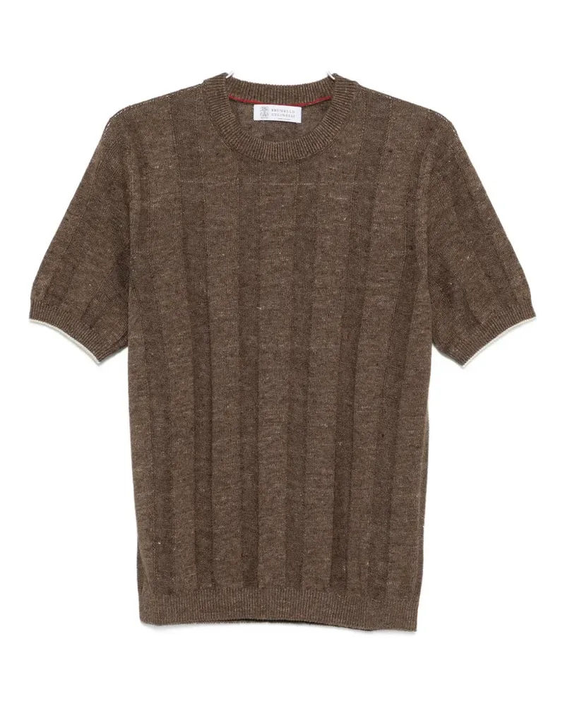 Brunello Cucinelli ribbed short-sleeve T-shirt - Braun Braun