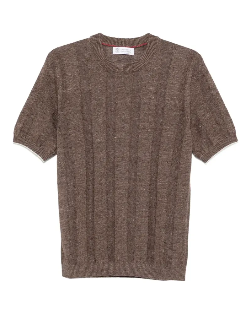 Brunello Cucinelli ribbed short-sleeve T-shirt - Braun Braun
