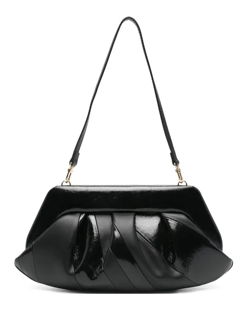 THEMOIRÈ Geraffte Clutch - Schwarz Schwarz