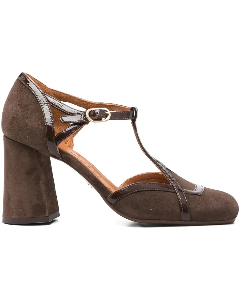 Chie Mihara Pumps mit Blockabsatz 80mm - Braun Braun