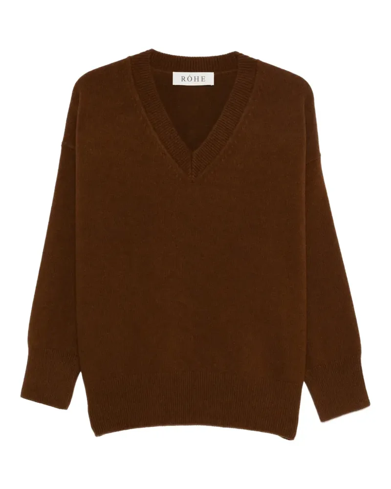 Róhe V-neck knitted sweater - Braun Braun