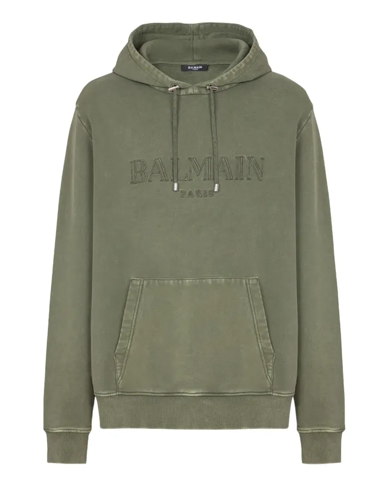 Balmain Hoodie mit Logo-Print - Grün Grün