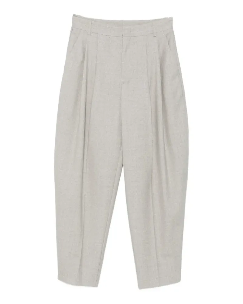Liviana Conti pleated-design belted trousers - Grau Grau