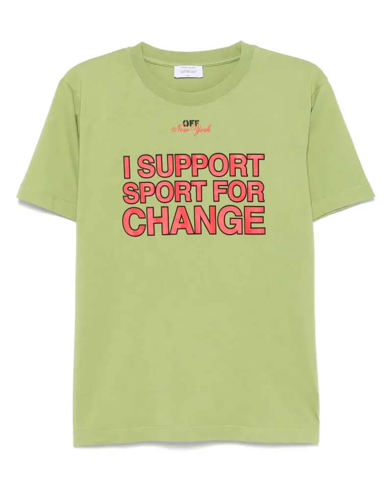 OFF-WHITE x AC Milan NYC T-Shirt mit Slogan - Grün Grün